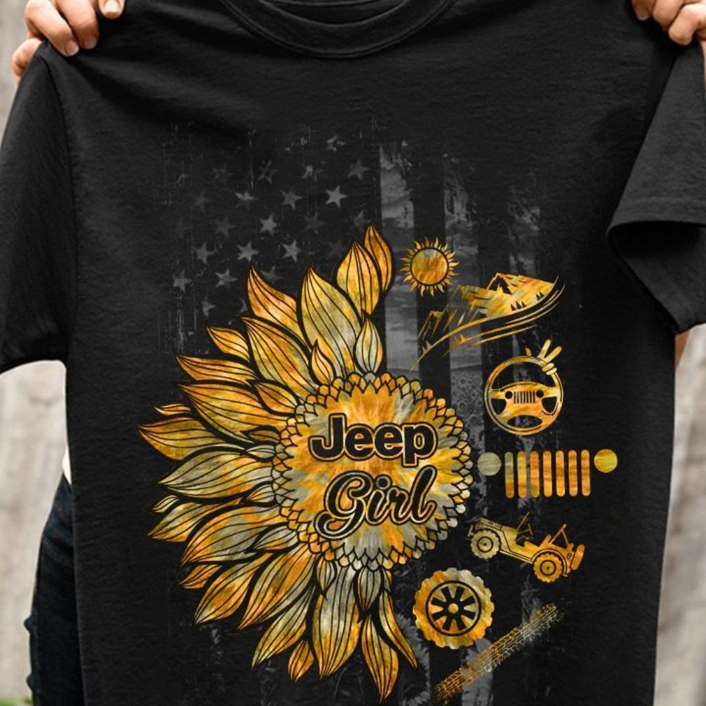 Jeep T Shirt Jeep Girl Sunflower, Jeep Tee shirts, Jeep Girl Shirt